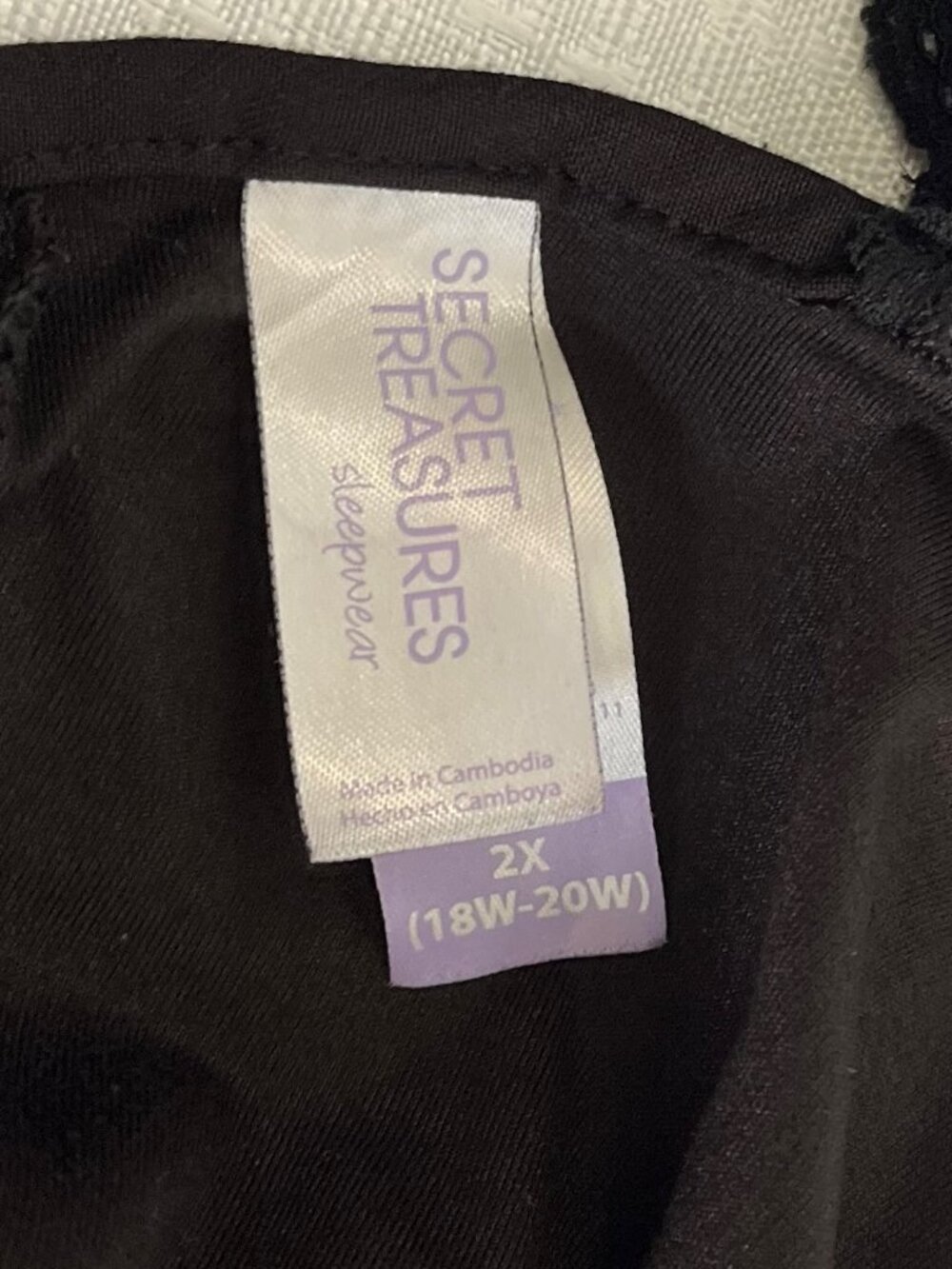 Secret Treasures Black Chemise Slip Lace Trimmed Nightgown 2X - Picture 5 of 6